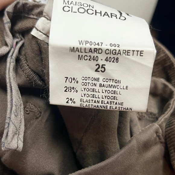 NWT! “Mallard Cigarette” Maison Clochard Brown Chinos - Picture 9 of 9
